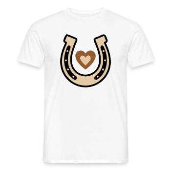 Horseshoe Heart Lucky Charm Riding - Men's T-Shirt - white - Front - AI Model Male 178 dark (178cm)