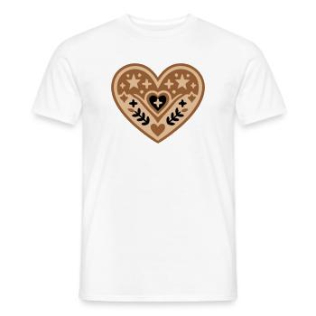 Baptême en croix du cœur et communion - T-shirt homme - blanc - Devant - AI Model Male 178 dark (178cm)