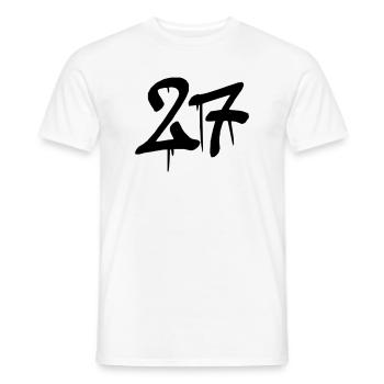 27 - Männer T-Shirt - Weiß - Vorne - AI Model Male 178 dark (178cm)