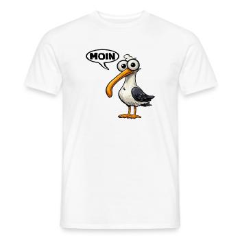 Mouette de la Lune, Mouette de bande dessinée - T-shirt homme - blanc - Devant - AI Model Male 178 dark (178cm)