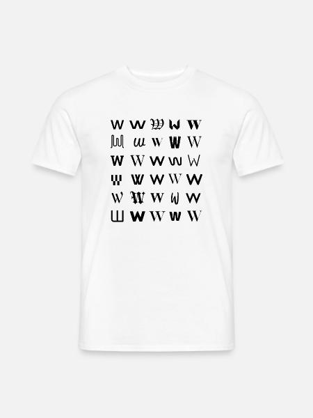 Typografie W-Monogramm-Buchstabenmosaikdesign - Männer T-Shirt - Weiß