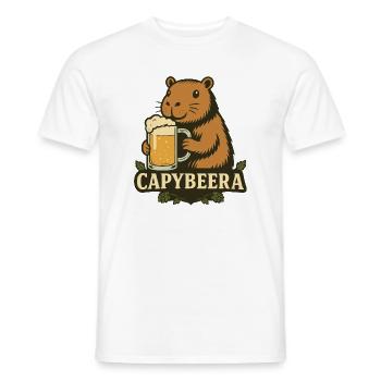 Capybeera - ein Spritanimal für viele Gelegenheite - Männer T-Shirt - Weiß - Vorne - AI Model Male 178 dark (178cm)