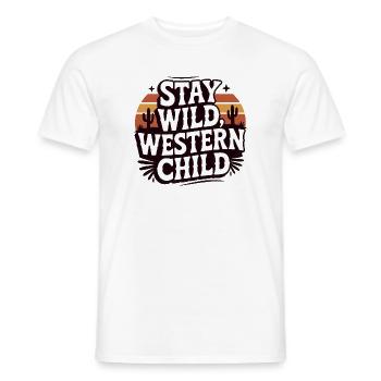 Stay Wild Western Child Retro Desert - Männer T-Shirt - Weiß - Vorne - AI Model Male 178 dark (178cm)