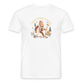 Camping drôle Sasquatch Bigfoot a eu mon pénis - T-shirt homme - blanc - Devant - AI Model Male 178 dark (178cm)