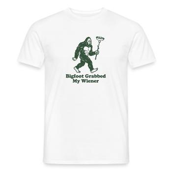 Camping drôle Sasquatch Bigfoot a eu mon pénis - T-shirt homme - blanc - Devant - AI Model Male 178 dark (178cm)