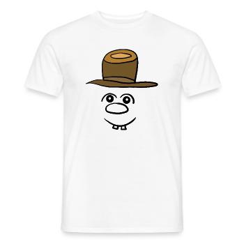 Funny funny face cheerful emotions - Men's T-Shirt - white - Front - AI Model Male 178 dark (178cm)