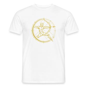 Signe du Sagittaire – But & Liberté - T-shirt homme - blanc - Devant - AI Model Male 178 dark (178cm)