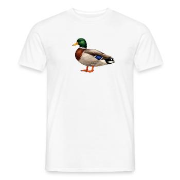 Mallard Duck Male in the Colors of Nature - Men's T-Shirt - white - Front - AI Model Male 178 dark (178cm)