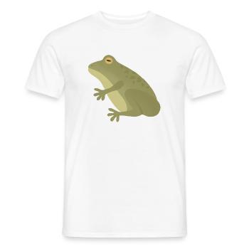 Silhouette de grenouille émeraude sur tons terreux - T-shirt homme - blanc - Devant - AI Model Male 178 dark (178cm)