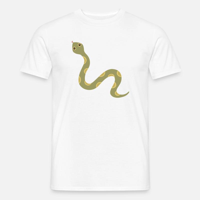 Illustration der olivgemusterten Schlange - Männer T-Shirt - Weiß