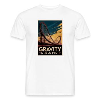 Gravity as a passenger | Roller coaster - Men's T-Shirt - white - Front - AI Model Male 178 dark (178cm)