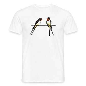Schwalben - Männer T-Shirt - Weiß - Vorne - AI Model Male 178 dark (178cm)
