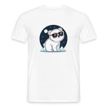 Nachtaktiver Eisbär und Sonnenbrille - Männer T-Shirt - Weiß - Vorne - AI Model Male 178 dark (178cm)