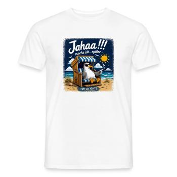  Jahaa mache ich später vielleicht Lustige Möwe im - Männer T-Shirt - Weiß - Vorne - AI Model Male 178 dark (178cm)