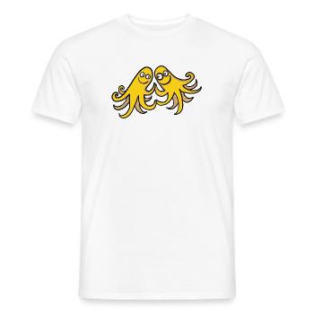 Dancing Octopuses - Men's T-Shirt - white - Front - AI Model Male 178 dark (178cm)