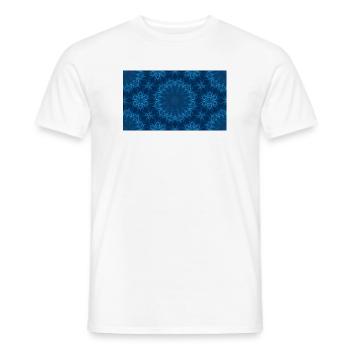 Blue Ocean Mandala Muster – Abstraktes Wasser-Kaleid - Männer T-Shirt - Weiß - Vorne - AI Model Male 178 dark (178cm)