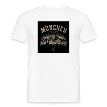 München Skyline – Retro Berg & Stadt Silhouette - Männer T-Shirt - Weiß - Vorne - AI Model Male 178 dark (178cm)