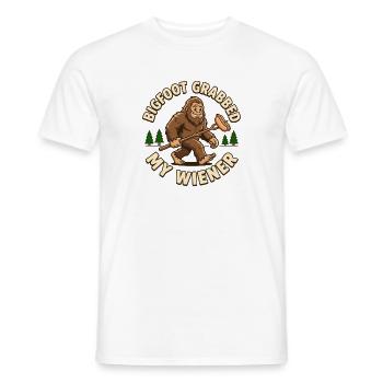 Camping drôle Sasquatch Bigfoot a eu mon pénis - T-shirt homme - blanc - Devant - AI Model Male 178 dark (178cm)