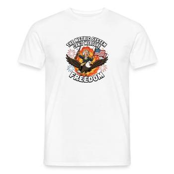 The metric system cannot measure freedom - Men's T-Shirt - white - Front - AI Model Male 178 dark (178cm)