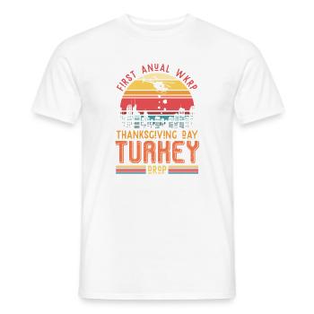 Thanksgiving Turkey Drop Retro Geschenk - Männer T-Shirt - Weiß - Vorne - AI Model Male 178 dark (178cm)