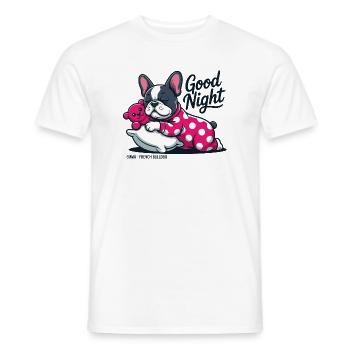  Good Night Emma French Bulldog Schlafende - Männer T-Shirt - Weiß - Vorne - AI Model Male 178 dark (178cm)