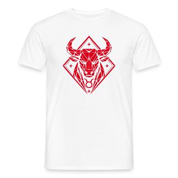 Geometric Bull - Pure Strength - Zodiac Sign Taurus - Men's T-Shirt - white - Front - AI Model Male 178 dark (178cm)