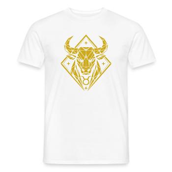 Geometric Bull - Pure Strength - Zodiac Sign Taurus - Men's T-Shirt - white - Front - AI Model Male 178 dark (178cm)