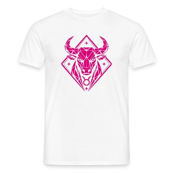 Geometric Bull - Pure Strength - Zodiac Sign Taurus - Men's T-Shirt - white - Front - AI Model Male 178 dark (178cm)