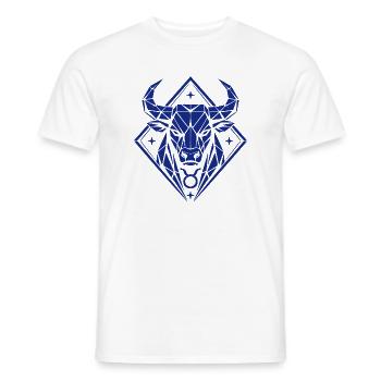 Geometric Bull - Pure Strength - Zodiac Sign Taurus - Men's T-Shirt - white - Front - AI Model Male 178 dark (178cm)