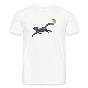 Cat with Stars and Pride Flag - Men's T-Shirt - white - Front - AI Model Male 178 dark (178cm)