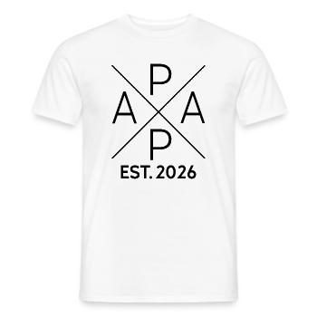 Papa Est 2026 Minimalist Cross Black - Men's T-Shirt - white - Front - AI Model Male 178 dark (178cm)