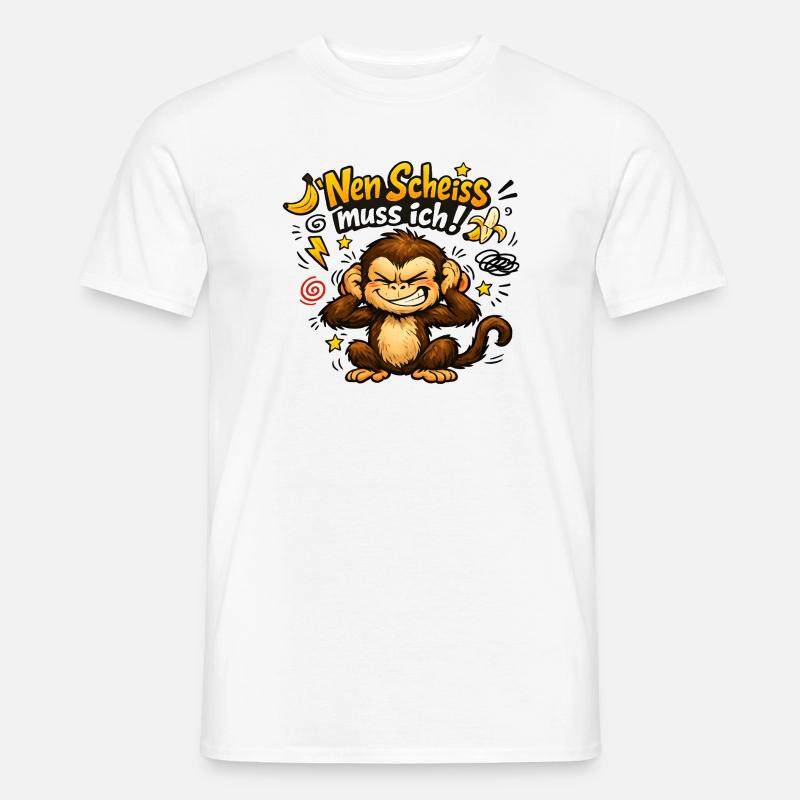 Nen Scheiss Muss Ich Affe - Männer T-Shirt - Weiß