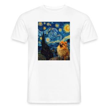 Zwergspitz Spitz Pomeranian - T-shirt homme - blanc - Devant - AI Model Male 178 dark (178cm)