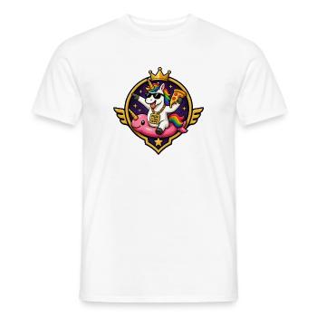 Königliches Unicornen Pizza Ride - Männer T-Shirt - Weiß - Vorne - AI Model Male 178 dark (178cm)