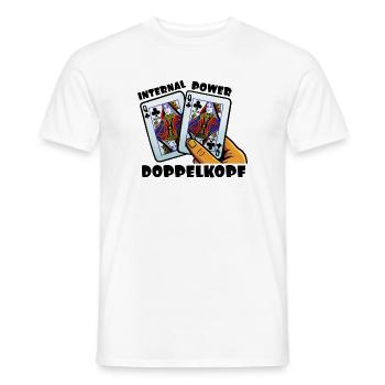 Doppelkopf: Geistige Stärke - Männer T-Shirt - Weiß - Vorne - AI Model Male 178 dark (178cm)