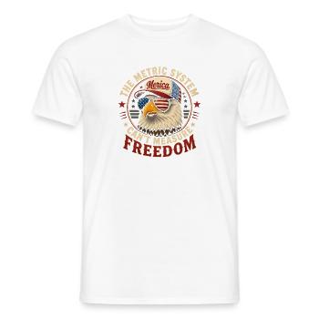 Das metrische System kann Freiheit nicht messen (4 - Männer T-Shirt - Weiß - Vorne - AI Model Male 178 dark (178cm)