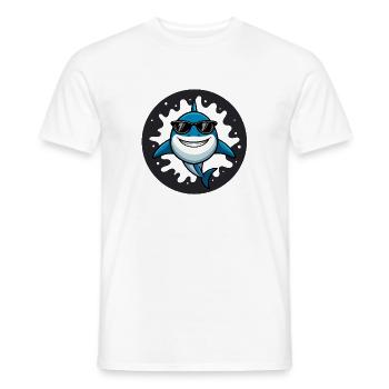 Hai-Hipster-Dunkelbrille - Männer T-Shirt - Weiß - Vorne - AI Model Male 178 dark (178cm)