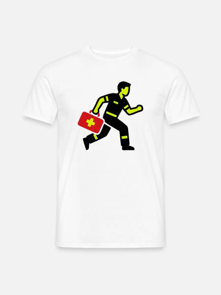 Sanitäter Notarzt Notfallkoffer - Männer T-Shirt - Weiß