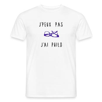 J'peux Pas J'ai Philo Humour - T-shirt homme - blanc - Devant - AI Model Male 178 dark (178cm)