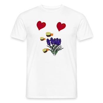 Herz Blüten garten Insekten Bienen - Männer T-Shirt - Weiß - Vorne - AI Model Male 178 dark (178cm)