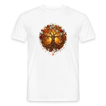 Fire Tree in Mandala - Men's T-Shirt - white - Front - AI Model Male 178 dark (178cm)