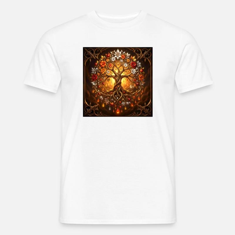 Lumineszierender Lebensbaum - Männer T-Shirt - Weiß