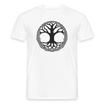 Cercle celtique de l’Arbre de Vie - T-shirt homme - blanc - Devant - AI Model Male 178 dark (178cm)