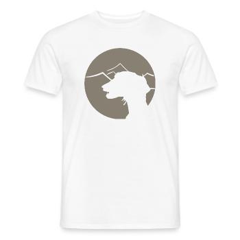 Lévrier arabe - silhouette de saluki en cercle - T-shirt homme - blanc - Devant - AI Model Male 178 dark (178cm)