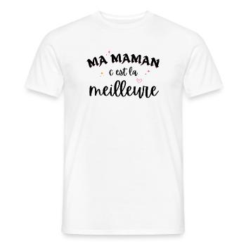 ma maman c est la meilleure cadeau pour maman - T-shirt homme - blanc - Devant - AI Model Male 178 dark (178cm)
