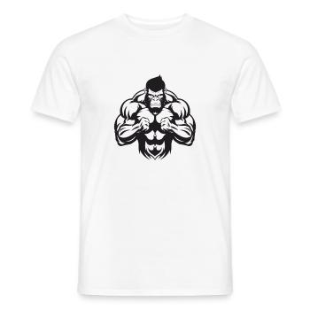 Musculation Gorilla - T-shirt homme - blanc - Devant - AI Model Male 178 dark (178cm)