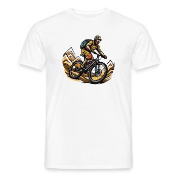 VTT Sports Vélo de VTT - T-shirt homme - blanc - Devant - AI Model Male 178 dark (178cm)