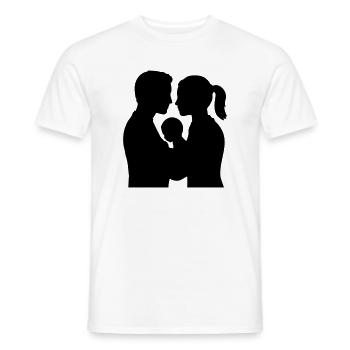 Family Silhouette Parents Children Love Together - Men's T-Shirt - white - Front - AI Model Male 178 dark (178cm)