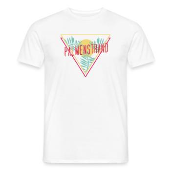 palm beach, beach, palm tree, palm trees, retro, - Men's T-Shirt - white - Front - AI Model Male 178 dark (178cm)
