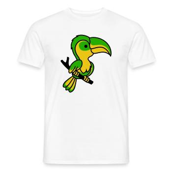 Neon Toucan in Green and Yellow - Men's T-Shirt - white - Front - AI Model Male 178 dark (178cm)